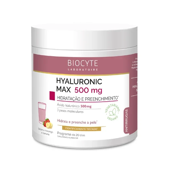 Biocyte Hyaluronic Max Pó Solúvel - Morango e Banana 280G